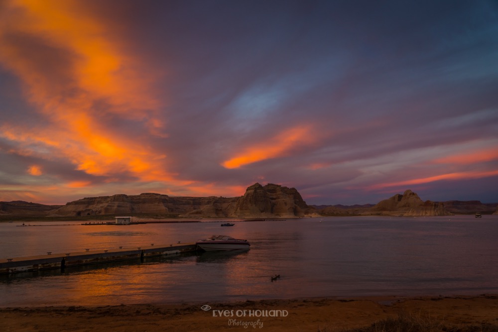 Sunset bij Lake Powell