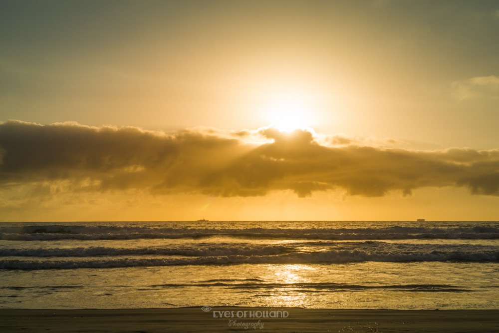 Zonsondergang Silver Strand state beach