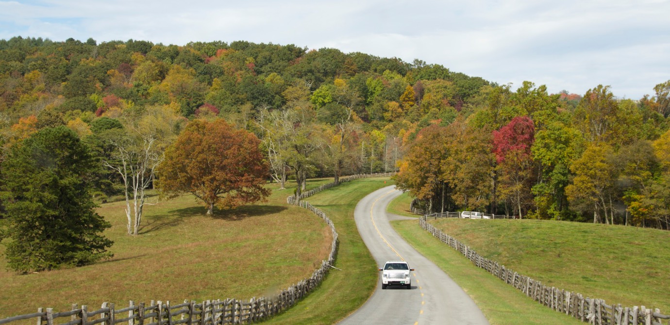 Landschap langs de blue ridge parkway