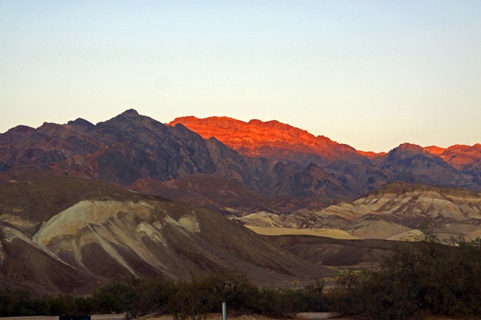 Zonsondergang in Death Valley