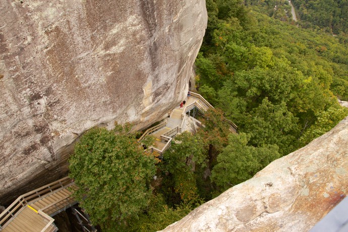 De trappen bij Chimney Rock