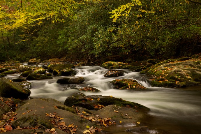 Rivier in Great Smokey mountains
